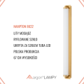 ARGON kinkiet ryflowane szkło LED, złoty lity mosiądz idealny do salonu łazienki HAMPTON 8622