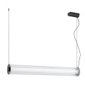 ARGON lampa wisząca z ryflowanego szkło tuba 120 cm tytan szczotkowany, LED HAMPTON 8625