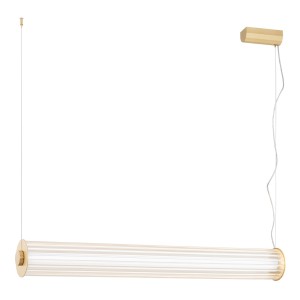 ARGON lampa wisząca z ryflowane szkło tuba 80 cm mosiądz, LED 3000K HAMPTON 8627