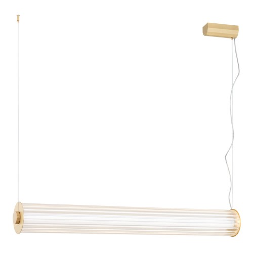 ARGON lampa wisząca z ryflowanego szkła tuba 80 cm mosiądz, LED 3000K HAMPTON 8627