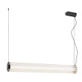 ARGON lampa wisząca z ryflowane szkło tuba 80 cm tytan szczotkowany, LED 3000K HAMPTON 8628