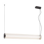 ARGON lampa wisząca z ryflowane szkło tuba 80 cm tytan szczotkowany, LED 3000K HAMPTON 8628