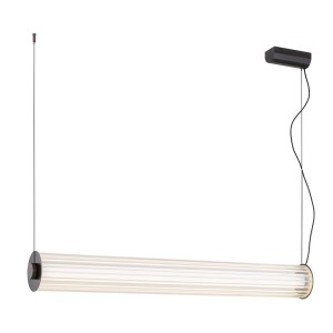 ARGON lampa wisząca z ryflowane szkło tuba 80 cm tytan szczotkowany, LED 3000K HAMPTON 8628