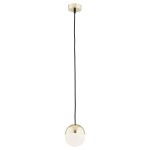 ARGON złota wisząca lampa do salonu mleczny biały klosz mała LIVIA 4031