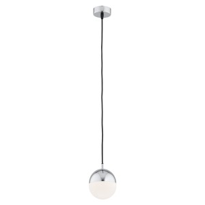 ARGON lampa wisząca chrom do salonu biały klosz mała LIVIA 4032