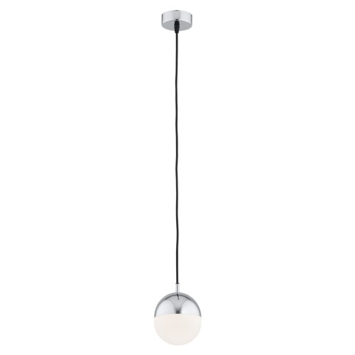 ARGON lampa wisząca chrom do salonu biały klosz mała LIVIA 4032
