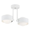 ARGON lampa wisząca, lampa sufitowa podwójna na żarówki z kloszami okrągłymi ze szkła biała MASSIMO PLUS 7088