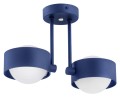 ARGON lampa wisząca, lampa sufitowa podwójna na żarówki z kloszami okrągłymi ze szkła granat z bielą MASSIMO PLUS 7090