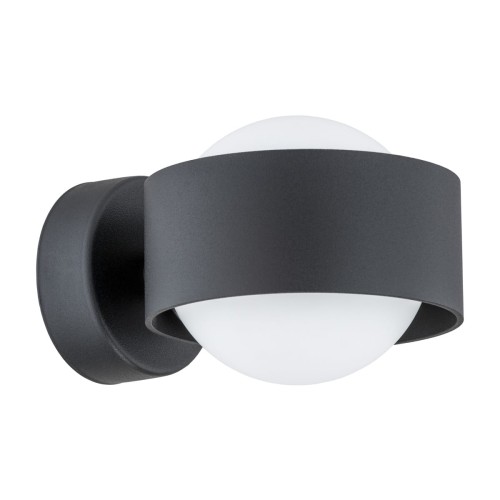 ARGON lampa ścienna, pojedynczy kinkiet okrągły na żarówkę czarny MASSIMO PLUS 8059