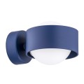 ARGON lampa na ścianę pojedynczy kinkiet okrągły na żarówkę granatowa stal i biały klosz MASSIMO PLUS 8061