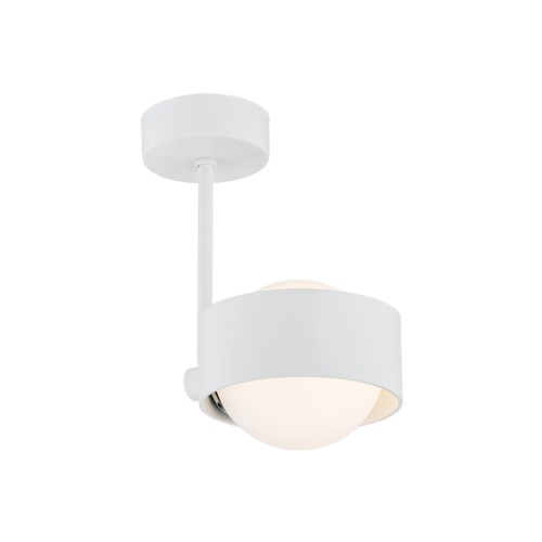 ARGON lampa wisząca, lampa sufitowa pojedyncza na żarówkę z kloszem okrągłym ze szkła biała MASSIMO PLUS 8058