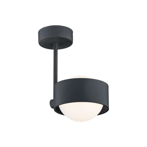 ARGON lampa wisząca, lampa sufitowa pojedyncza na żarówkę z kloszem okrągłym ze szkła czarna MASSIMO PLUS 8060