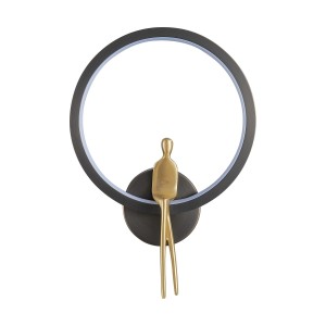 STEP INTO DESIGN kinkiet Lampa ścienna AMICI RING LED czarno złota 27 cm ST-B3607 black 