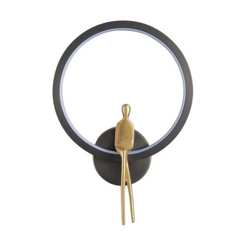 STEP INTO DESIGN kinkiet Lampa ścienna AMICI RING LED czarno złota 27 cm ST-B3607 black