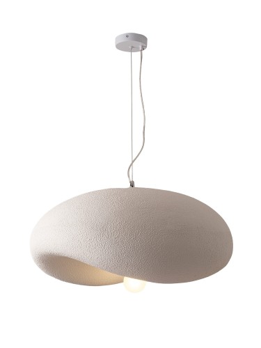 STEP INTO DESIGN Lampa wisząca STONE FLAT biała 60 cm do salonu DN429-600