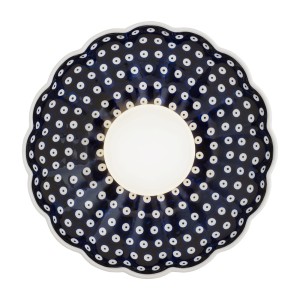 Kinkiet ceramika Bolesławiec lampa muszla granatowa na ściane BOLL 8933 Argon x Manufaktura w Bolesławcu