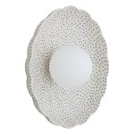 Kinkiet ceramika Bolesławiec lampa muszla biała rękodzieło na ścianę BOLL 8934 Argon i Manufaktura w Bolesławcu