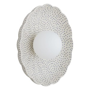 Kinkiet ceramika Bolesławiec lampa muszla biała rękodzieło na ścianę BOLL 8934 Argon i Manufaktura w Bolesławcu