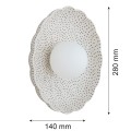 Kinkiet ceramika Bolesławiec lampa muszla biała rękodzieło na ścianę BOLL 8934 Argon i Manufaktura w Bolesławcu