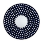 Kinkiet ceramika Bolesławiec lampa  plaski talerz granatowy kulka na ścianę BOLL 8935 Argon i Manufaktura w Bolesławcu