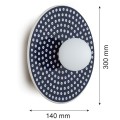 Kinkiet ceramika Bolesławiec lampa  plaski talerz granatowy kulka na ścianę BOLL 8935 Argon i Manufaktura w Bolesławcu