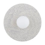 Lampa płaski kinkiet ceramika Bolesławiec  plus kulka biała na ścianę BOLL 8936 Argon i Manufaktura w Bolesławcu