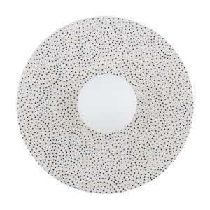 Lampa płaski kinkiet ceramika Bolesławiec  plus kulka biała na ścianę BOLL 8936 Argon i Manufaktura w Bolesławcu
