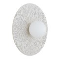 Lampa płaski kinkiet ceramika Bolesławiec  plus kulka biała na ścianę BOLL 8936 Argon i Manufaktura w Bolesławcu