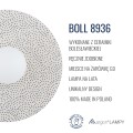 Lampa płaski kinkiet ceramika Bolesławiec  plus kulka biała na ścianę BOLL 8936 Argon i Manufaktura w Bolesławcu