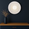 Lampa płaski kinkiet ceramika Bolesławiec  plus kulka biała na ścianę BOLL 8936 Argon i Manufaktura w Bolesławcu