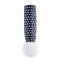 Lampa wisząca ceramika Bolesławiec  ręcznie zdobiona  granatowa, biała kulka BOLL 8937 Argon i Manufaktura w Bolesławcu