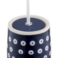 Lampa wisząca ceramika Bolesławiec  ręcznie zdobiona  granatowa, biała kulka BOLL 8937 Argon i Manufaktura w Bolesławcu