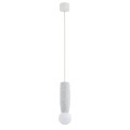 Lampa wisząca ceramika Bolesławiec ręcznie zdobiona, biała kulka  BOLL 8938 Argon i Manufaktura w Bolesławcu