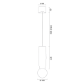 Lampa wisząca ceramika Bolesławiec ręcznie zdobiona, biała kulka  BOLL 8938 Argon i Manufaktura w Bolesławcu