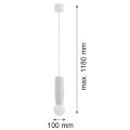 Lampa wisząca ceramika Bolesławiec ręcznie zdobiona, biała kulka  BOLL 8938 Argon i Manufaktura w Bolesławcu