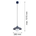 Lampa wisząca ceramika Bolesławiec  ręcznie zdobiona granatowa muszla kulka BOLL 8948 Argon i Manufaktura w Bolesławiec