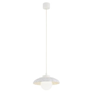 Lampa wisząca ceramika Bolesławiec ręcznie zdobiona muszla kulka na G9 BOLL 8947 Argon i Manufaktura w Bolesławcu