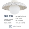 Lampa wisząca ceramika Bolesławiec ręcznie zdobiona muszla kulka na G9 BOLL 8947 Argon i Manufaktura w Bolesławcu