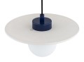 Lampa wisząca ceramika Bolesławiec płaska niebieska ręcznie zdobiona BOLL 8950 Argon x Manufaktura w Bolesławcu