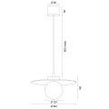 Lampa wisząca ceramika Bolesławiec płaska niebieska ręcznie zdobiona BOLL 8950 Argon x Manufaktura w Bolesławcu