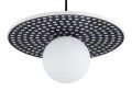 Lampa wisząca ceramika Bolesławiec płaska niebieska ręcznie zdobiona BOLL 8950 Argon x Manufaktura w Bolesławcu