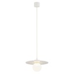 Lampa wisząca ceramika Bolesławiec – płaska biała ręcznie zdobiona BOLL 8950 Argon i Manufaktura w Bolesławcu