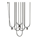 ANTIGO lampa wiszaca sufitowa do salonu UDIN 3 - czarny z czarnymi kloszami - SKU 9786