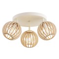 ARGON lampa beżowa drewniane klosze sklejka kuli PARULA 6263 plafon sufitowy