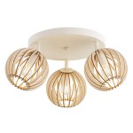 ARGON lampa beżowa drewniane klosze sklejka kuli PARULA 6263 plafon sufitowy