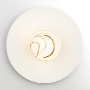 ARGON kinkiet plafon okrągły biały kremowy i piękna kula szkło alabaster marmur wzór PIAVA 8445