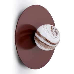 Argon plafon czekoladowy brąz plafon okrągły kinkiet z kulką marmur alabaster PIAVA 8446