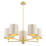 ARGON lampa wisząca do salonu mosiężny żyrandol satynowy abażur PRINCETON 2187