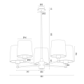 ARGON lampa wisząca do salonu mosiężny żyrandol satynowy abażur PRINCETON 2187