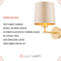 ARGON mosiężny kinkiet glamour abażur satynowy PRINCETON 8545